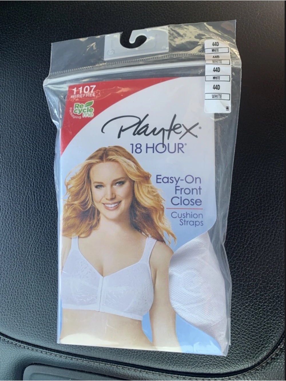 2/$25 Playtex 44D 18 Hour Easy On Front Close Wire Free Bra White Bras For Women